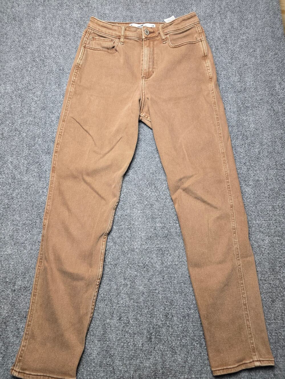 Hollister Curvy High Rise Mom Jeans Womens 3R 26x27 Brown Vintage Stretch